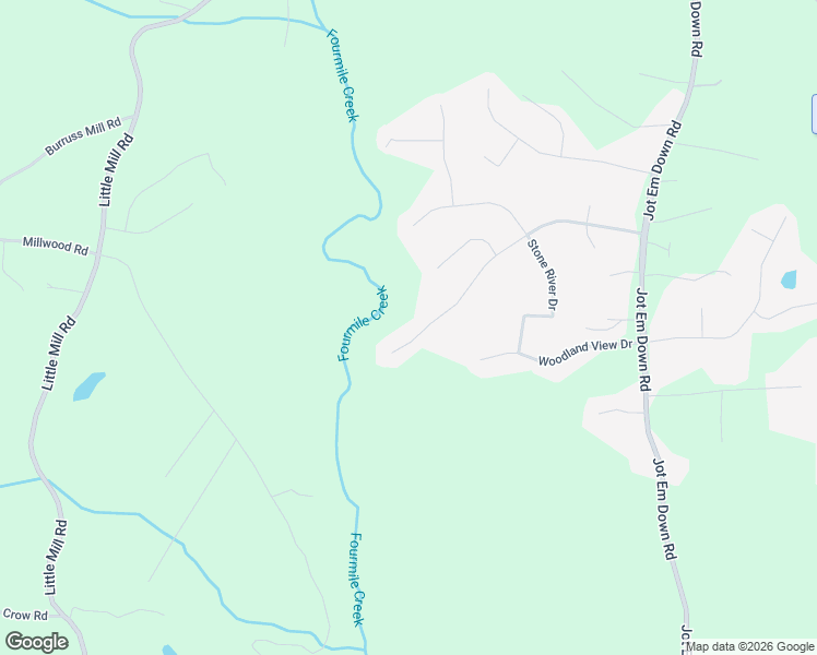 map of restaurants, bars, coffee shops, grocery stores, and more near 9040 Forest Path Drive in Gainesville