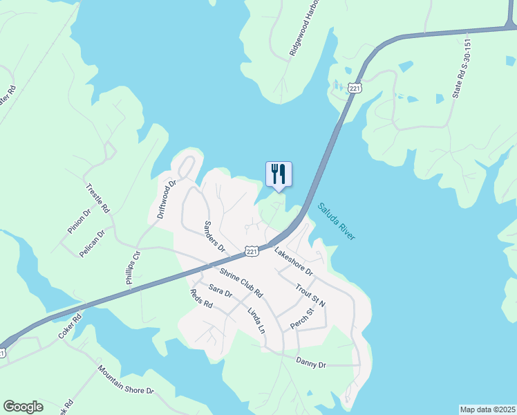 map of restaurants, bars, coffee shops, grocery stores, and more near 4605 Highway 72 221 East in Greenwood
