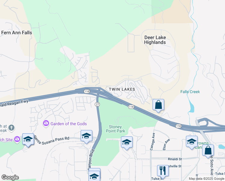 map of restaurants, bars, coffee shops, grocery stores, and more near 21806 Mayan Drive in Los Angeles County