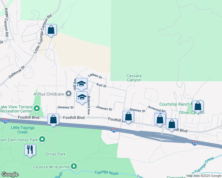 map of restaurants, bars, coffee shops, grocery stores, and more near 10562 Kurt Street in Los Angeles