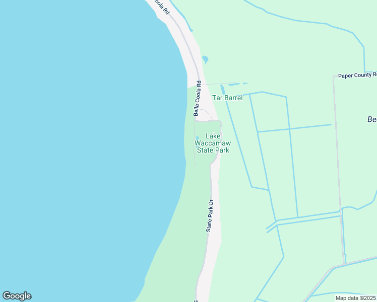 map of restaurants, bars, coffee shops, grocery stores, and more near 2746 Bella Coola Road in Lake Waccamaw
