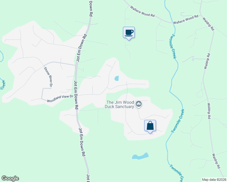 map of restaurants, bars, coffee shops, grocery stores, and more near 8630 Amberfield Drive in Gainesville