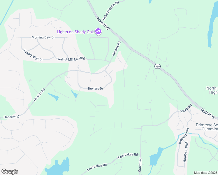 map of restaurants, bars, coffee shops, grocery stores, and more near 6260 Dexters Drive in Cumming