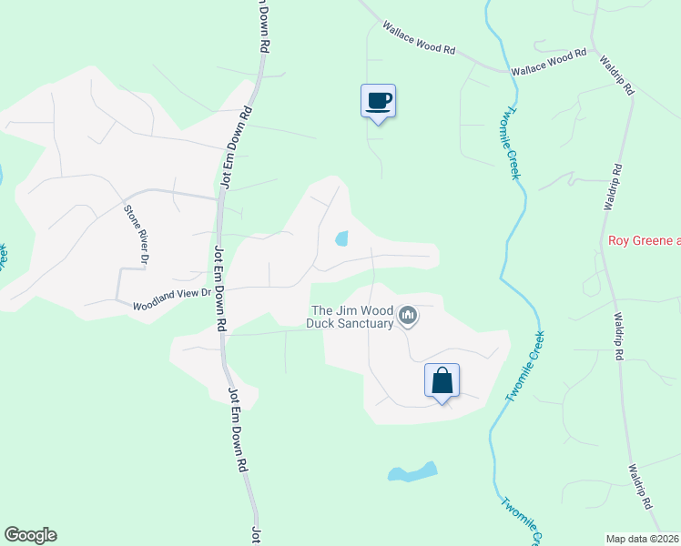 map of restaurants, bars, coffee shops, grocery stores, and more near 8630 Amberfield Drive in Gainesville