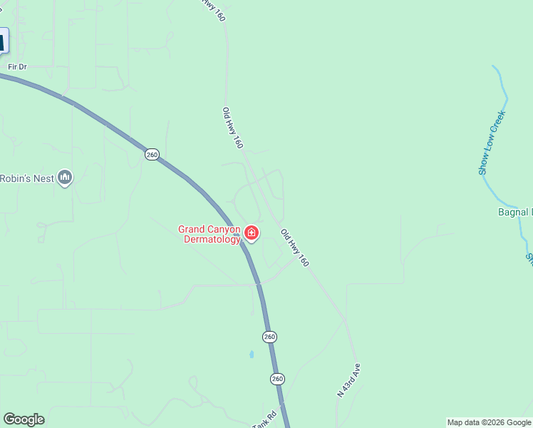 map of restaurants, bars, coffee shops, grocery stores, and more near 3931 North Eagles Creek Drive in Show Low