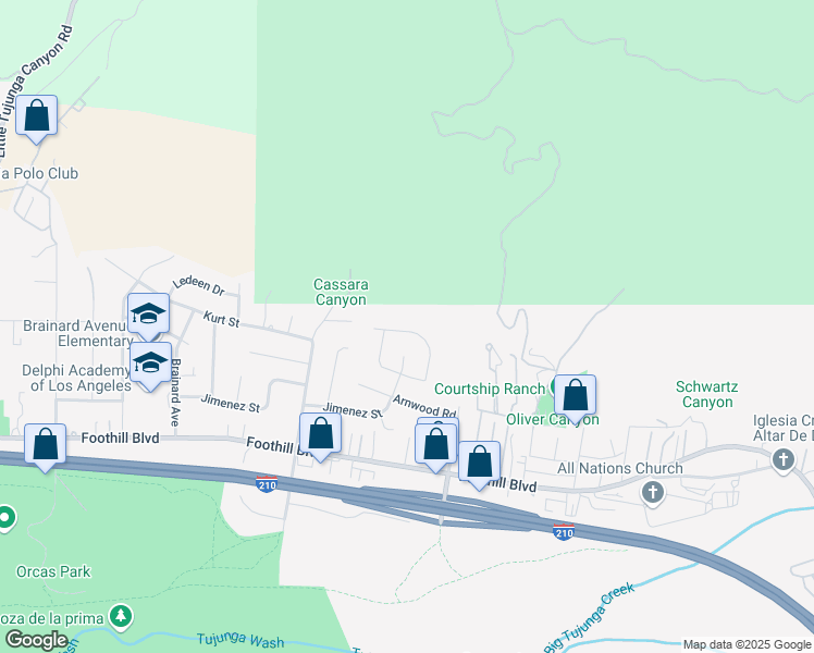 map of restaurants, bars, coffee shops, grocery stores, and more near 10347 Kurt Street in Los Angeles
