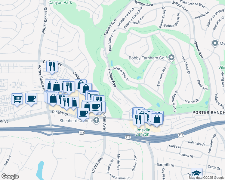 map of restaurants, bars, coffee shops, grocery stores, and more near in Los Angeles