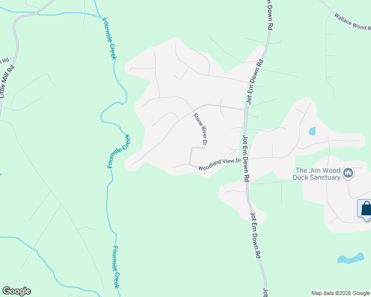 map of restaurants, bars, coffee shops, grocery stores, and more near 8635 Stone River Drive in Gainesville