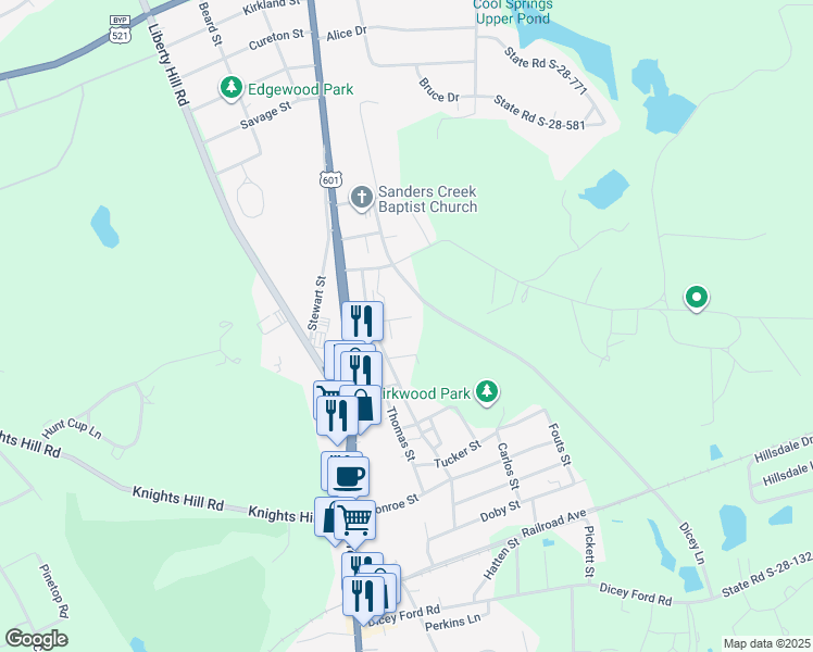 map of restaurants, bars, coffee shops, grocery stores, and more near 504 Alexander Street in Camden