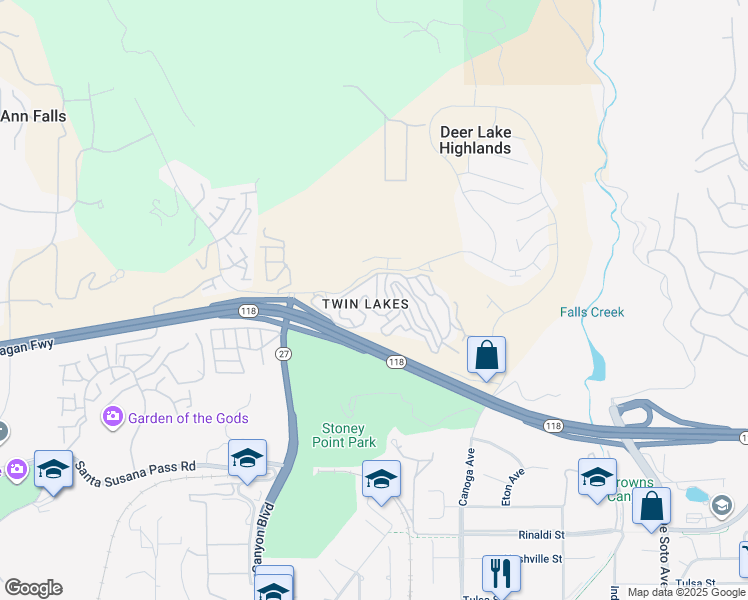 map of restaurants, bars, coffee shops, grocery stores, and more near 21662 Wo-He-Lo Trail in Los Angeles County
