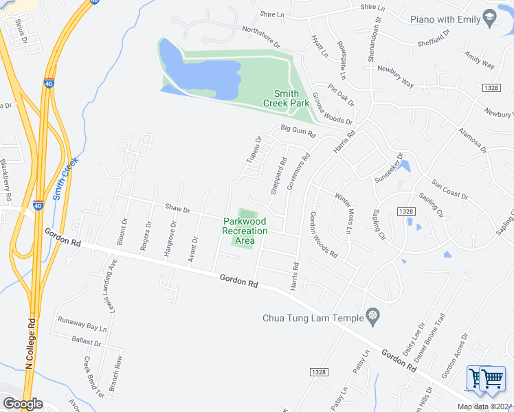 map of restaurants, bars, coffee shops, grocery stores, and more near 4836 Acres Drive in Wilmington