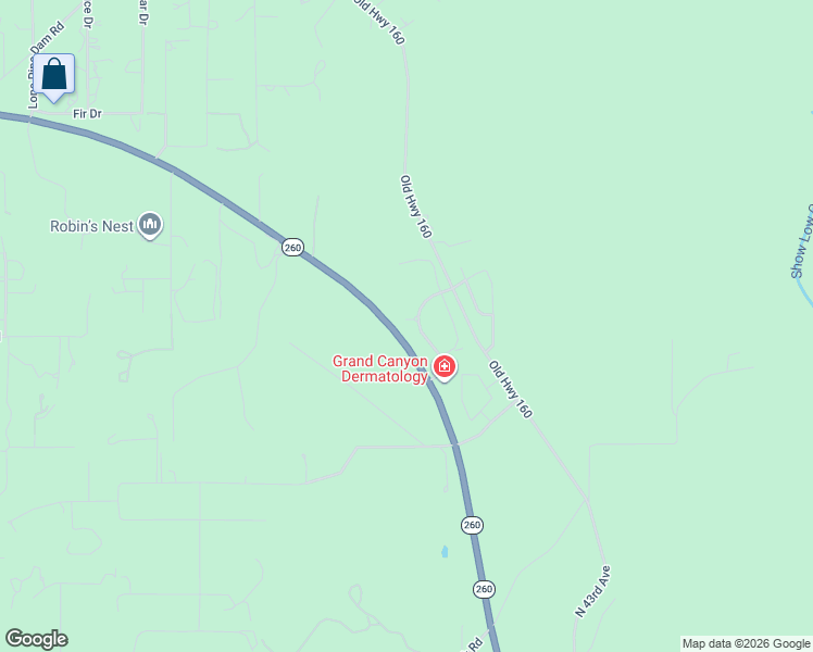 map of restaurants, bars, coffee shops, grocery stores, and more near 4550 West Eagle Mountain Drive in Show Low