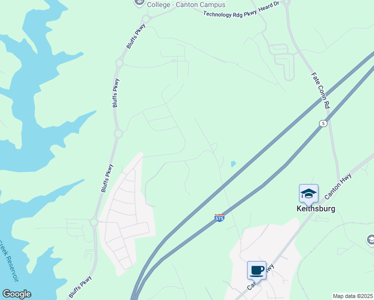 map of restaurants, bars, coffee shops, grocery stores, and more near 169 Hickory Bluffs Parkway in Holly Springs