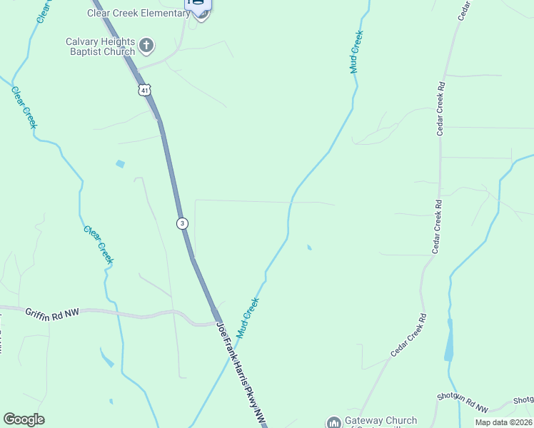 map of restaurants, bars, coffee shops, grocery stores, and more near 24 Fossetts Cove Northwest in Cartersville