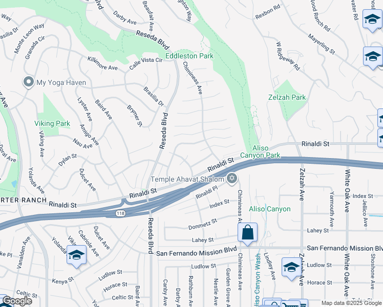 map of restaurants, bars, coffee shops, grocery stores, and more near 18268 Ankara Court in Los Angeles