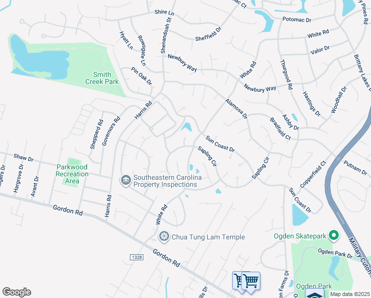 map of restaurants, bars, coffee shops, grocery stores, and more near 2410 Sapling Circle in Wilmington