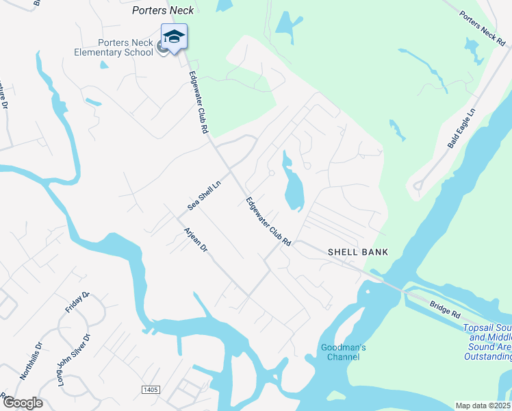 map of restaurants, bars, coffee shops, grocery stores, and more near 1143 Edgewater Club Road in Wilmington