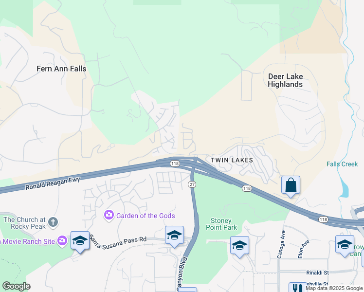 map of restaurants, bars, coffee shops, grocery stores, and more near 11517 Verona Drive in Los Angeles County