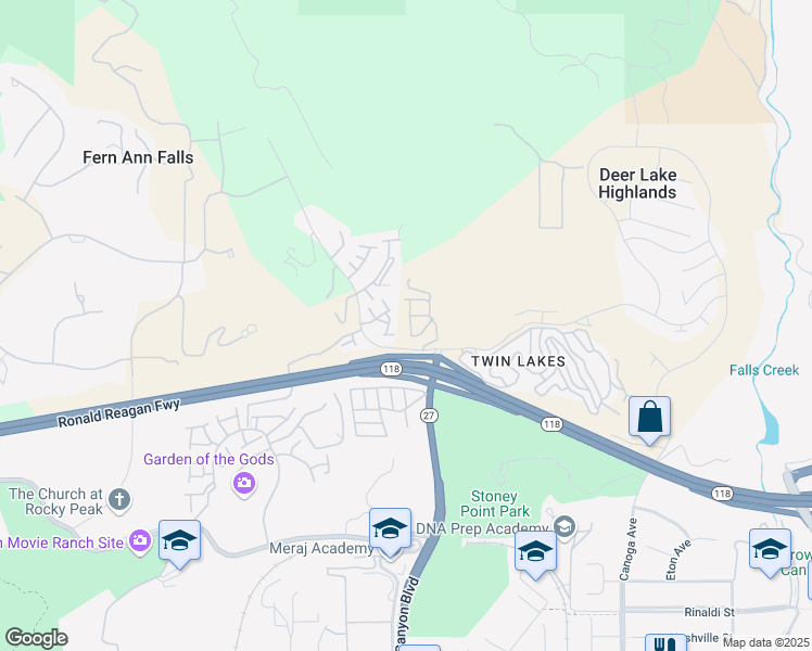 map of restaurants, bars, coffee shops, grocery stores, and more near 11517 Verona Drive in Los Angeles County