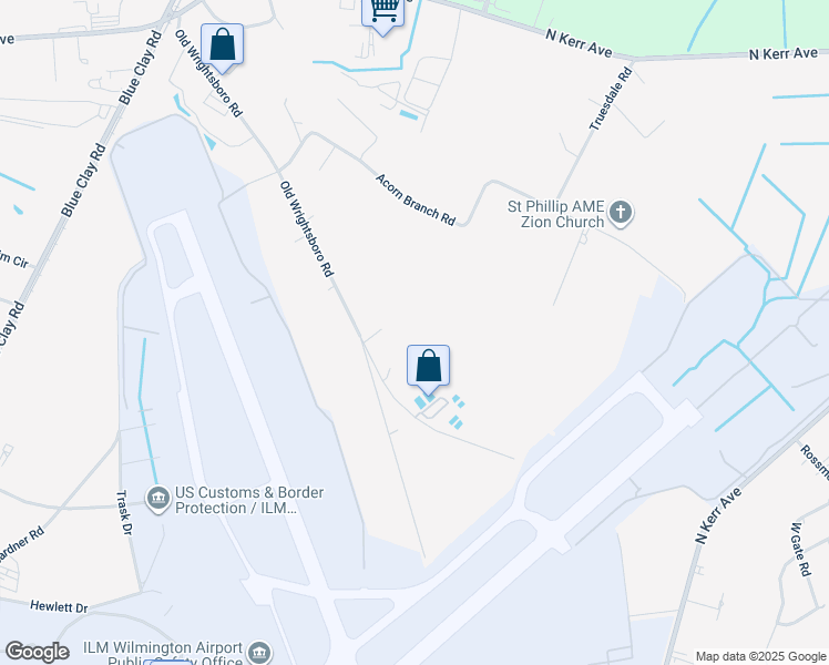 map of restaurants, bars, coffee shops, grocery stores, and more near 2119 Old Wrightsboro Road in Wilmington