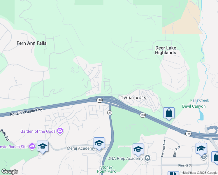 map of restaurants, bars, coffee shops, grocery stores, and more near 21923 Cortina Place in Los Angeles County