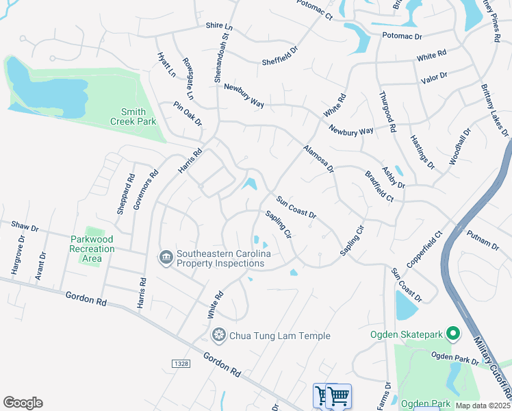 map of restaurants, bars, coffee shops, grocery stores, and more near 2415 Sapling Circle in Wilmington