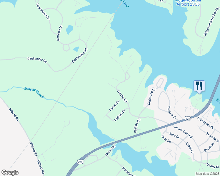 map of restaurants, bars, coffee shops, grocery stores, and more near 217B Trestle Road in Greenwood