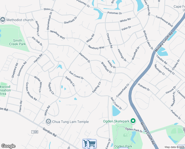 map of restaurants, bars, coffee shops, grocery stores, and more near 2406 Barnsley Court in Wilmington