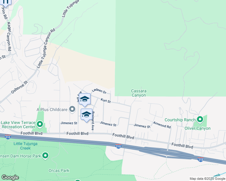 map of restaurants, bars, coffee shops, grocery stores, and more near 11548 Camaloa Avenue in Los Angeles