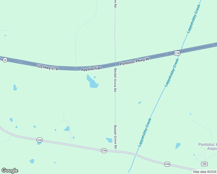 map of restaurants, bars, coffee shops, grocery stores, and more near 535 Beulah Grove Road in Pontotoc