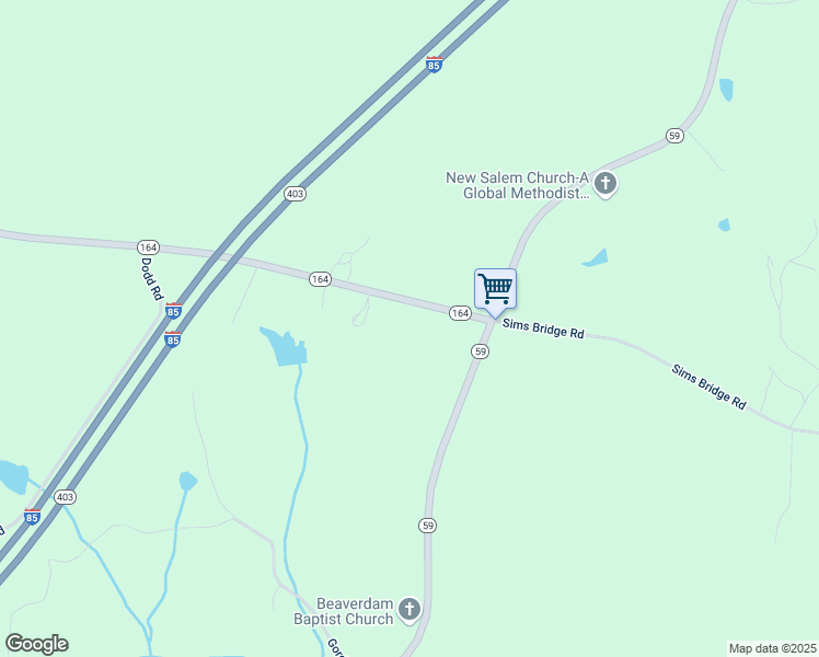 map of restaurants, bars, coffee shops, grocery stores, and more near 1676 Georgia 164 in Commerce