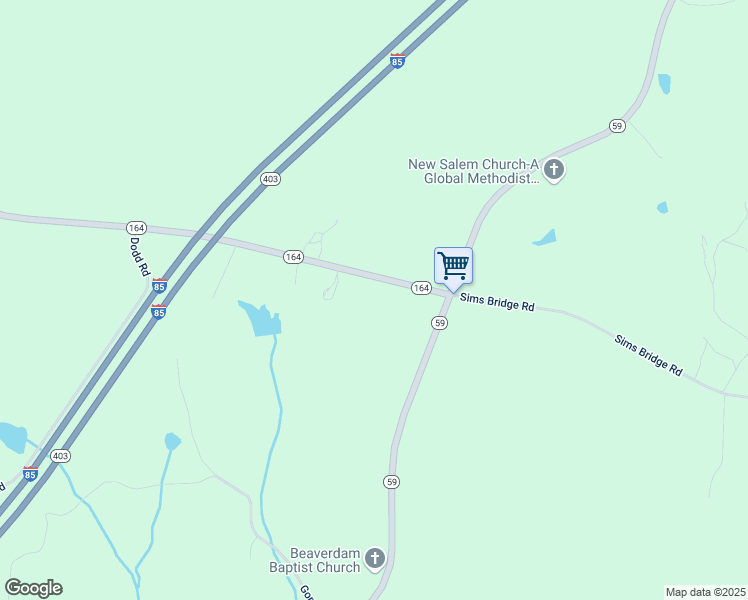 map of restaurants, bars, coffee shops, grocery stores, and more near 1676 Georgia 164 in Commerce