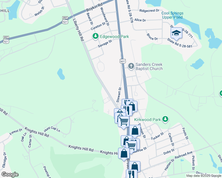map of restaurants, bars, coffee shops, grocery stores, and more near 2637 Stewart Street in Camden