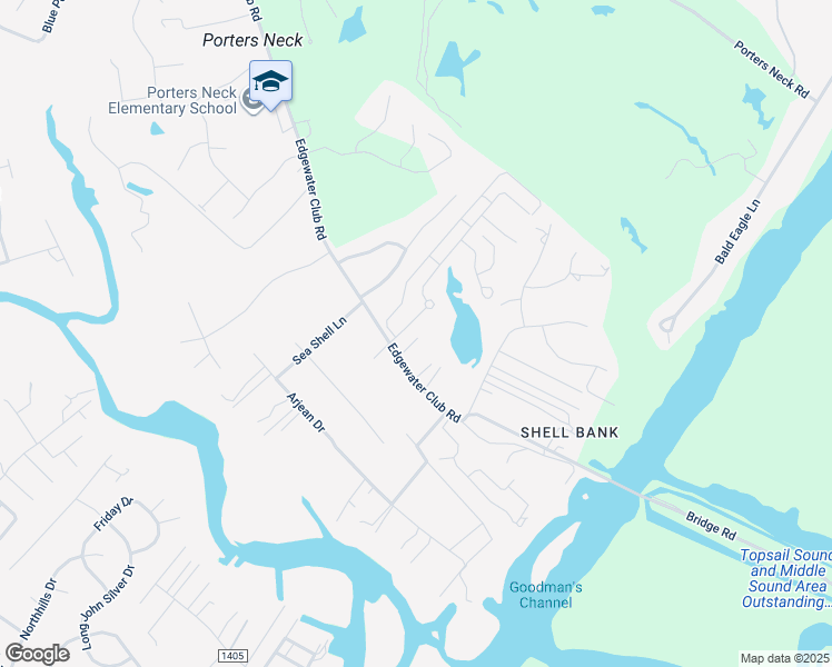 map of restaurants, bars, coffee shops, grocery stores, and more near 1135 Edgewater Club Road in Wilmington