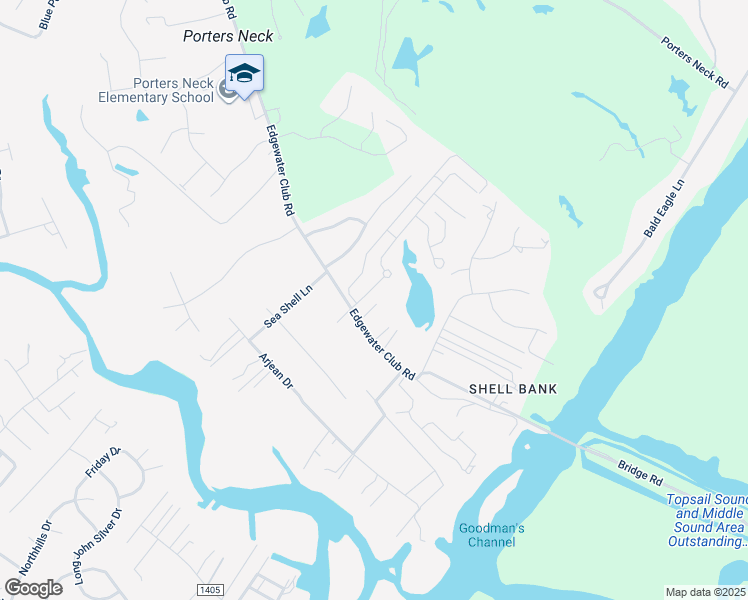 map of restaurants, bars, coffee shops, grocery stores, and more near 1135 Edgewater Club Road in Wilmington