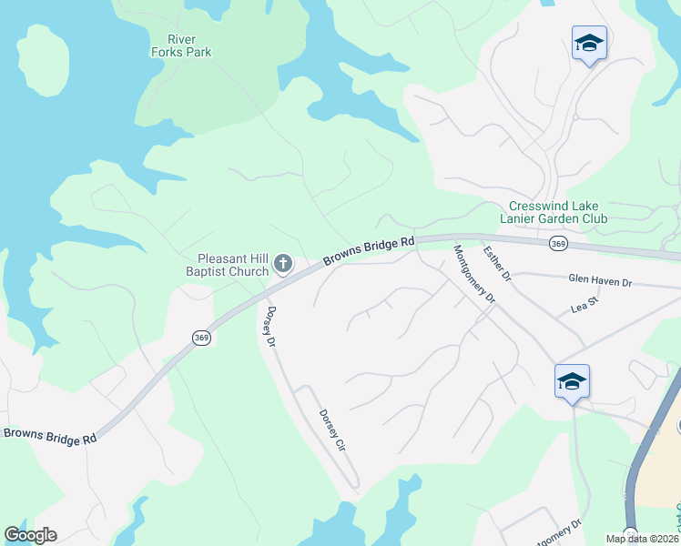 map of restaurants, bars, coffee shops, grocery stores, and more near 3683 Majestic Oak Drive Southwest in Gainesville