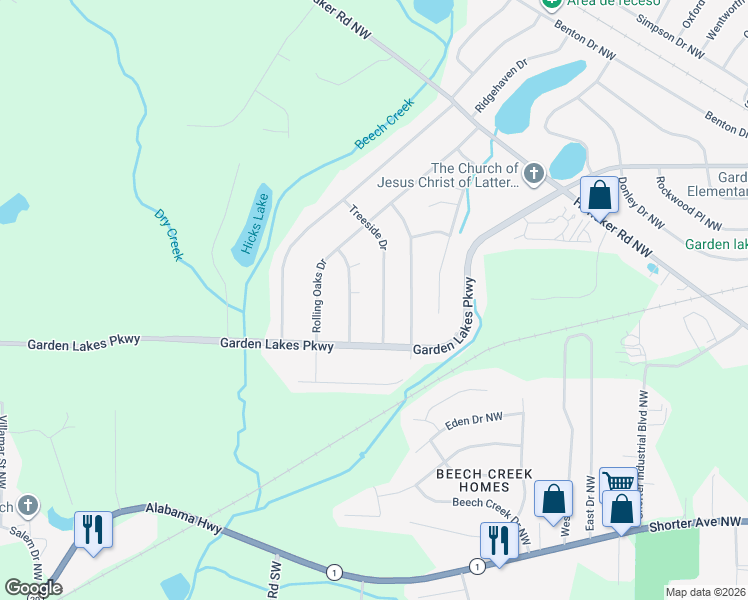 map of restaurants, bars, coffee shops, grocery stores, and more near 102 Sunridge Drive in Rome