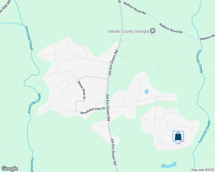 map of restaurants, bars, coffee shops, grocery stores, and more near 8230 Jot Em Down Road in Gainesville