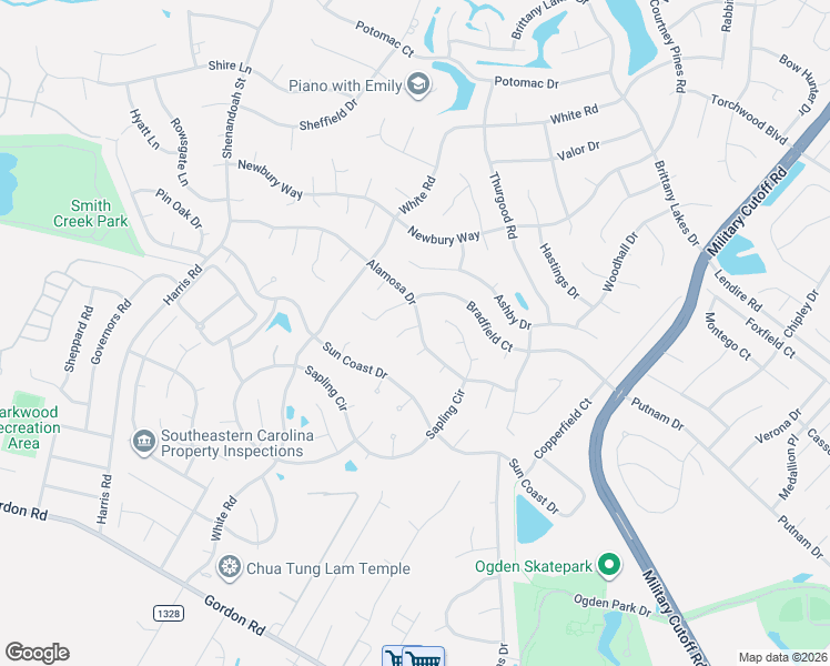 map of restaurants, bars, coffee shops, grocery stores, and more near 2406 Barnsley Court in Wilmington