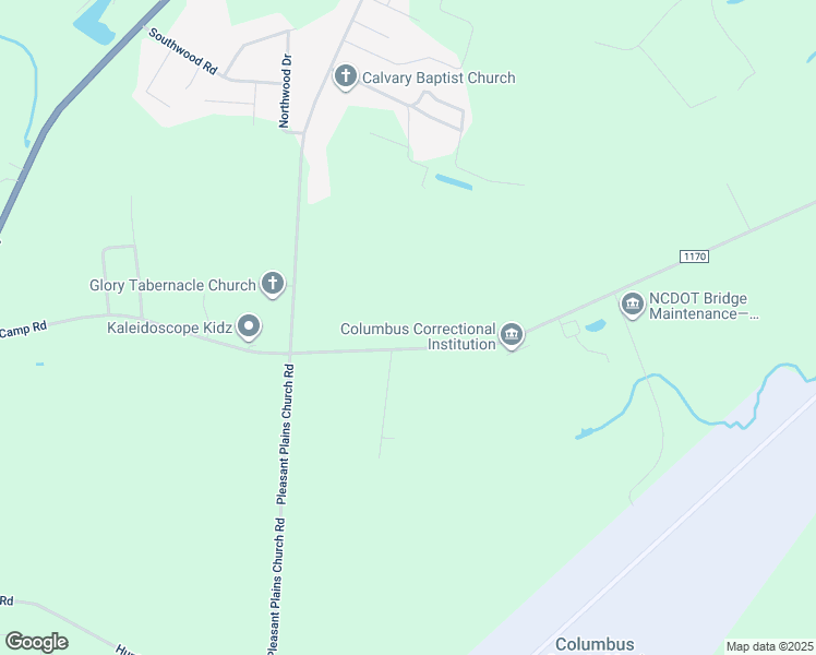 map of restaurants, bars, coffee shops, grocery stores, and more near 1480 Prison Camp Road in Whiteville