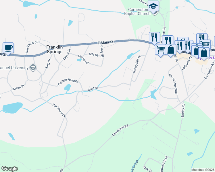 map of restaurants, bars, coffee shops, grocery stores, and more near 48 Brad Street in Royston