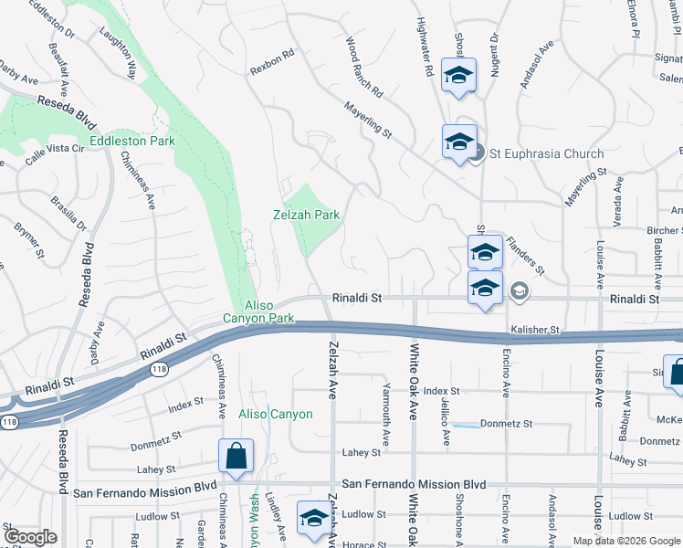 map of restaurants, bars, coffee shops, grocery stores, and more near 11544 Vimy Road in Los Angeles