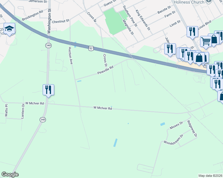 map of restaurants, bars, coffee shops, grocery stores, and more near 834 Marshall Street in Darlington