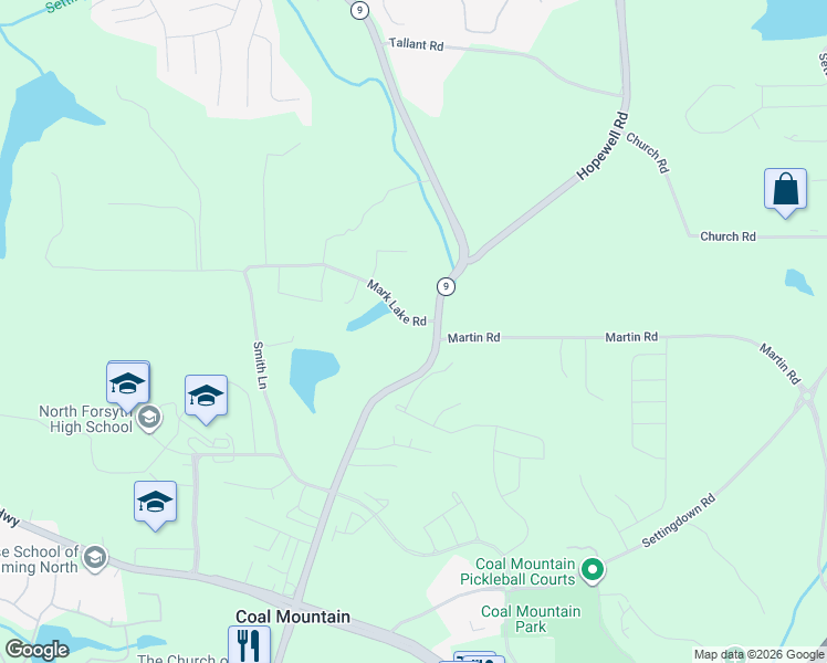 map of restaurants, bars, coffee shops, grocery stores, and more near 3930 Mark Lake Road in Cumming