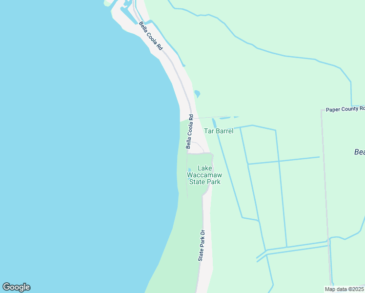 map of restaurants, bars, coffee shops, grocery stores, and more near 2580 Bella Coola Road in Lake Waccamaw