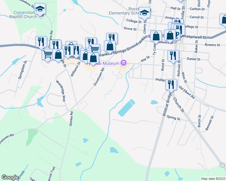 map of restaurants, bars, coffee shops, grocery stores, and more near 237 Turner Street in Royston