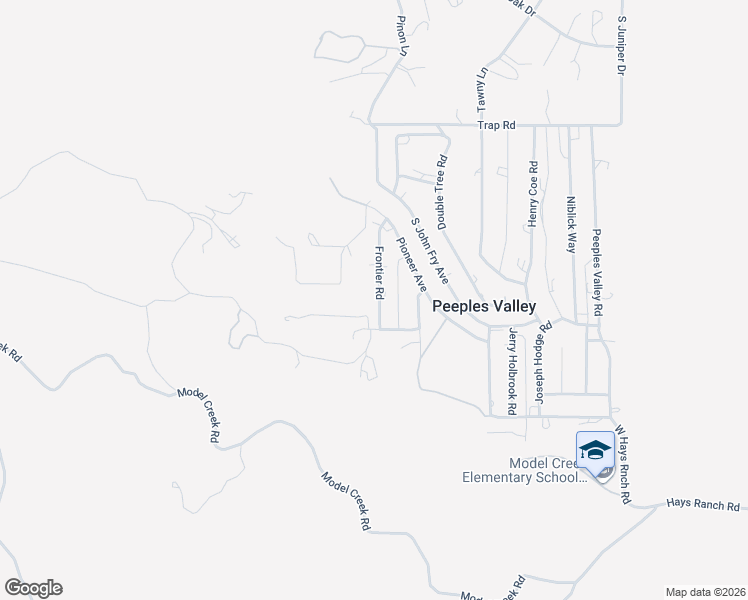 map of restaurants, bars, coffee shops, grocery stores, and more near 18414 Frontier Road in Peeples Valley