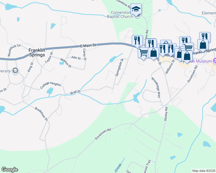 map of restaurants, bars, coffee shops, grocery stores, and more near 48 Brad Street in Royston