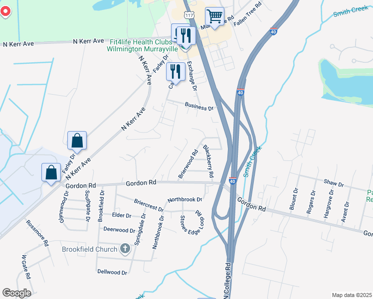 map of restaurants, bars, coffee shops, grocery stores, and more near 1908 Simonton Drive in Wilmington