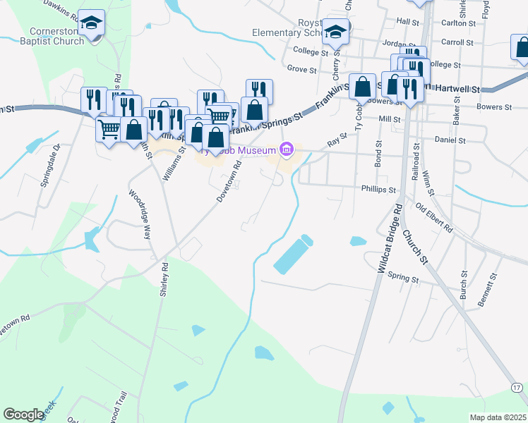 map of restaurants, bars, coffee shops, grocery stores, and more near 235 Turner Street in Royston